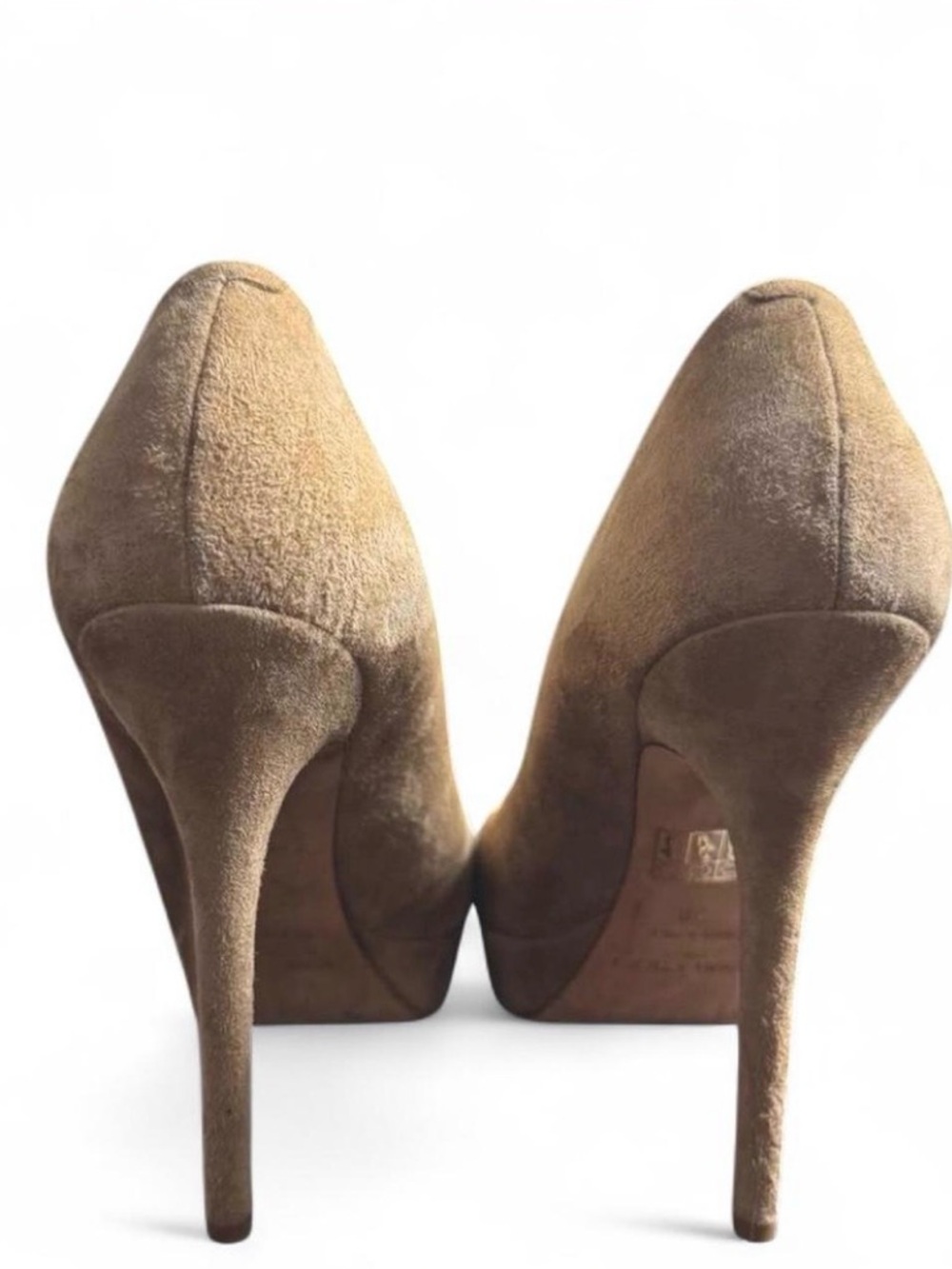 Jimmy Choo Beige Suede Heels. Size 38. In great used condition! Box included. - Picture 2 of 5